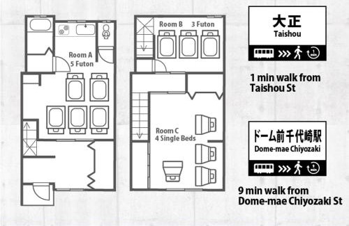 Taisho-ku Apartment | 大正駅徒歩1分! 便利で静かな2LDK一軒家