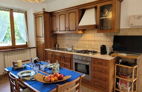 Monticiano Other | 2+1 pax. Living/dining room with fire place, an equipped kitchen corner, a double bedded room, a sh