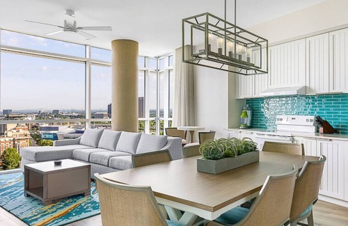 Downtown Atlanta Resort | 2-bedroom resort room at Margaritaville Atlanta. Walk to Mercedes Benz Stadium.