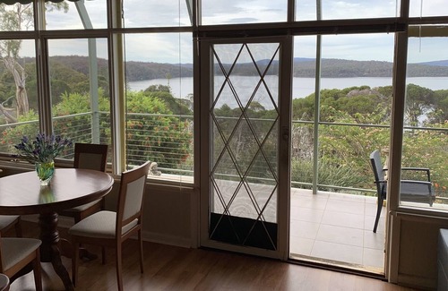 Mallacoota House | 22 Karbeethong Rd, Mallacoota. Deck with spectacular lake views