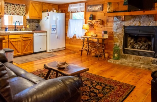 Blairsville Cabin | 3 Deer Cabin - Fireplace - Mountain View