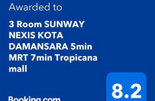 Dataran Sunway Apartment | 3 Room SUNWAY NEXIS KOTA DAMANSARA 5min MRT 7min Tropicana mall