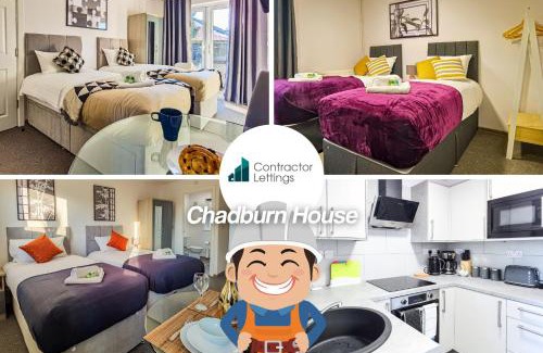 Newborough House | 4 Bedroom 4 Bathroom Contractor House with Secure Locks on Each Bedroom Managed by Your Lettings Short Lets & Serviced Accommodation Peterborough including FREE Parking and WiFi