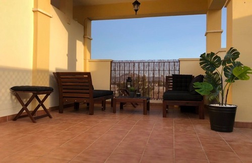 Roda Apartment | 6 bed apartment 600 m from Roda Golf course with a roof terrace and Pool
