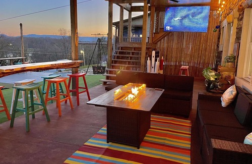La Follette Cabin | 7 bdrm covered dock, hot tub, cwby pool, sleeps 24, “Mountain Oasis”