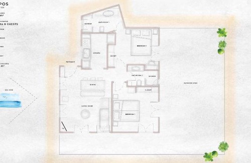 Kampos Apartment | 70 m² Apartment ∙ 2 bedrooms ∙ 6 guests
