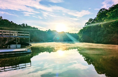 Flowery Branch House | 7000 sqft Luxury home on Lake Lanier with dock, pool, hot tub, sauna, & pavilion
