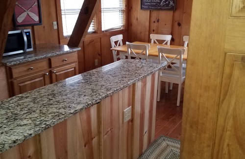 Flat Hollow Marina Ski Chalet | A few more steps but less expensive!