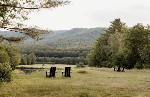 North Woodstock RV Rental | A-Frame Site 3 | Queen Bed | Pond View