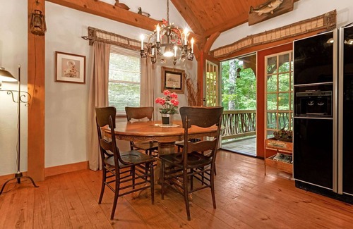 Brevard Cabin | A Laurel Haven, with big porches and a log cabin feel. Fireplace.