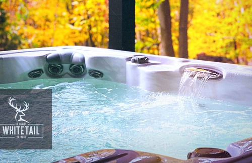 Cheneville Ski Chalet | A luxurious Cabin with a spa with a private lake