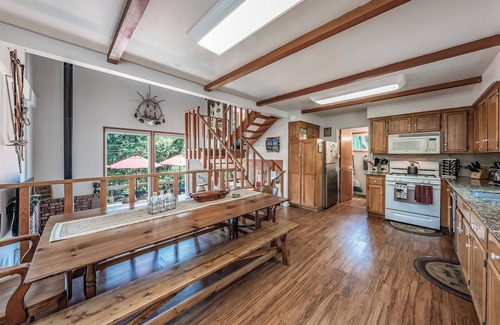 Bass Lake Cabin | A private dock, secluded cove, large deck, lots of parking, amazing lake view.