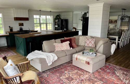 Grand Marais House | A view of Lake Superior set in the middle of a working farm