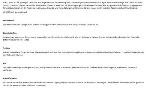 Wenningstedt-Braderup Apartment | Aalto - Im Grund 13, App 7