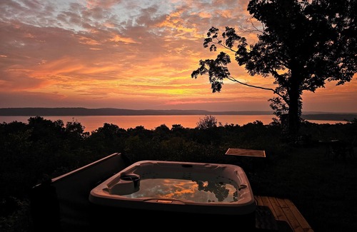 Frankfort Cottage | Above Crystal Lake - Hot Tub and Panoramic Views