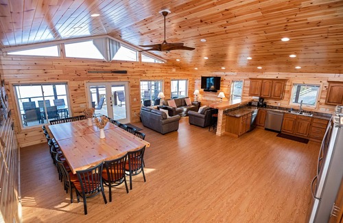 Cassopolis House | Accessible Blue Spruce Lodge: 340ft of Lake Frontage, 80-ft wide Sandy Beach!