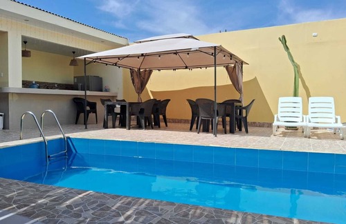 Pisco Hotel | ACCOMMODATION IN PARACAS PERU WITH 7 ROOMS, 7 BATHROOMS, KITCHEN AND POOL