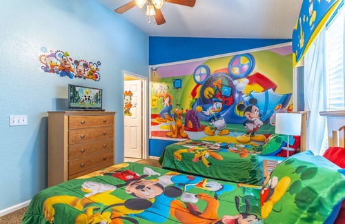Windsor Hills House | Across the street from the Windsor Hills Clubhouse | Mickey-Themed Bedroom | Sleeps 6