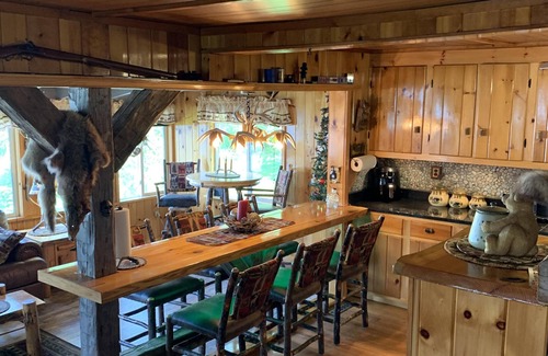 Wells House | Adirondack Mts. Lakefront Cabin with Hot Tub on Lake Algonquin, Wells , NY.