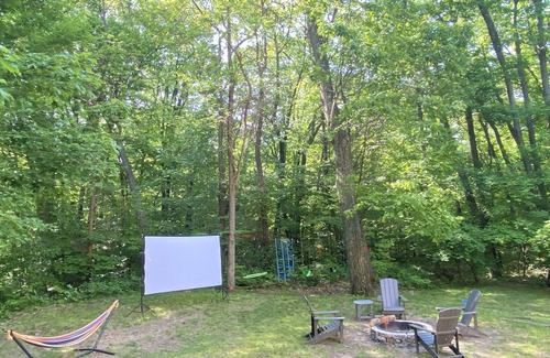 South Haven House | Adjacent to Van Buren State Park. Huge backyard with hot tub and fire pit.