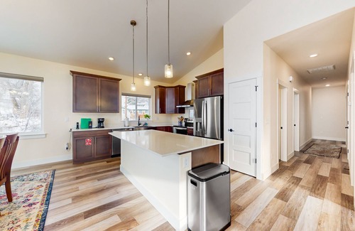 Manson House | Adventure pad with water views, deck, open layout, games, W/D, & central AC