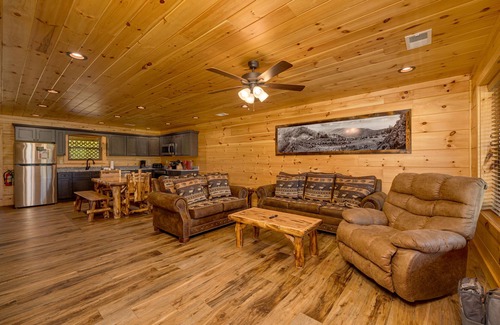 Cosby Cabin | Affordable luxury: mountain view 3 BR cabin w/hot tub, Wi-Fi and game room fun!
