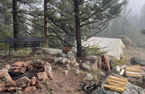 Florissant RV Rental | Amazing view glamping tent. Just close enough to escape it all.