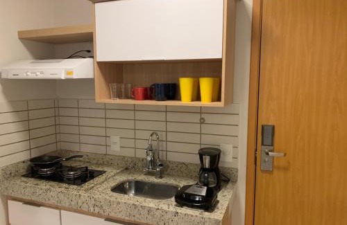 Do Turista Apartment | Apartamento tipo Flat para temporada em Caldas Novas com cozinha