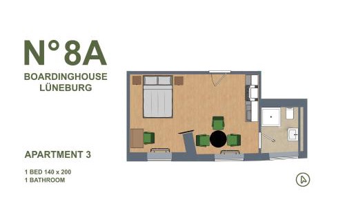 Altstadt Apartment | Apartment 03 No 8A Boardinghouse Lüneburg