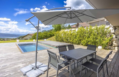 Rovagny Apartment | Apartment Adret 6 people Sunny Side Apartment with Pool, Lake and Mountain Views