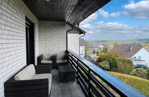 Herscheid Apartment | Apartment 'Haus Blumenglück' with Private Terrace, Shared Garden and Wi-Fi
