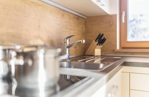 San Martino in Badia Apartment | Apartment 'Ciasa Funtanies Sas Dla Crusc' with Mountain View, Shared Garden and Wi-Fi