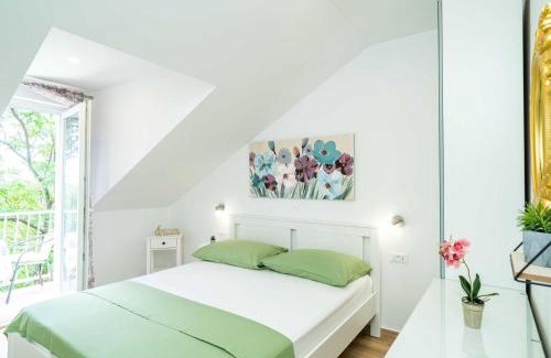Srebreno Apartment | Apartment & Rooms Papa - Premium Double or Twin Room with Balcony and Partial Sea View Soba 2