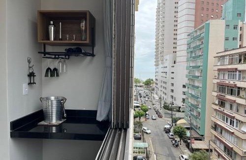 Boqueirao Apartment | Apto com 2 varandas, vista para o mar e AC