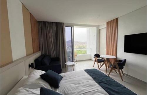Santa Marta Apartment | Apto estudio con hermosas piscinas y vista al mar