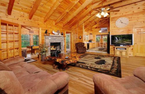 Chalet Village House | Arcade game, hot tub, spacious beautiful log cabin! Gatlinburg log cabin!