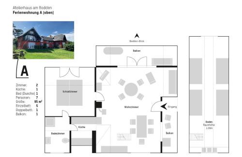 Neuenkirchen Apartment | Atelierhaus am Bodden FeWo A oben