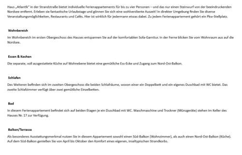 Wenningstedt-Braderup Apartment | Atlantik - Strandstr 15, App 12