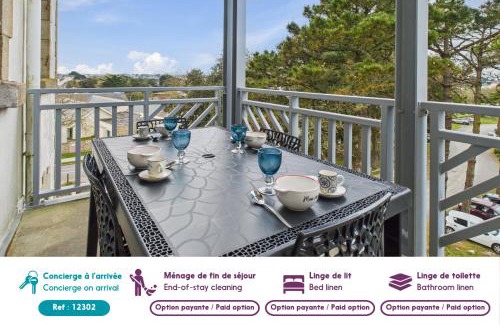 Le Croisic Apartment | Balcon vue mer accès direct plage et piscine