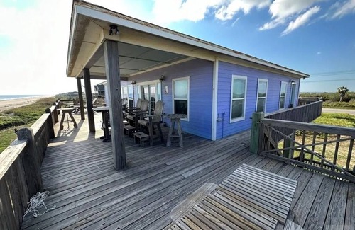 Port Bolivar House | Beachfront Living! Multi-Generation Beach Home with 360 Water Views