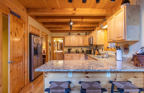 Sugar Grove Cabin | Bear Creek - Beautiful home with gas fireplace, custom wood burning firepit, shuffleboard, and more!
