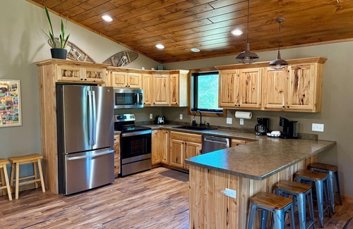 Wisconsin Dells House | Bear Paw Lodge Luxury Cabin Game Room Fire Pit
