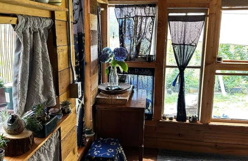 Reedsport Cabin | Beautiful cabin with view of garden, coastal hills and elk