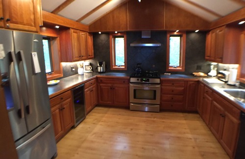 Greenville Cabin | Beautiful Log Lakefront Lodge w/Cove, Beach, Dock and Boathouse