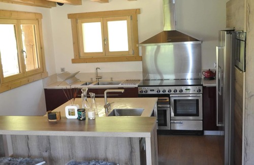 Essert-Romand Ski Chalet | Beautiful, luxury self-catered chalet, outdoor hot tub, great views