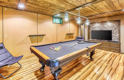 Morrisville House | Beautiful, modern home w/ a spacious deck, pool table, & multiple fireplaces