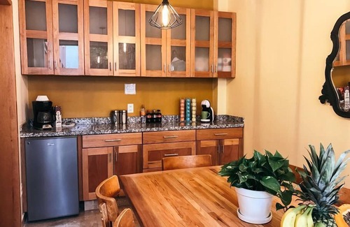 La Condesa Apartment | Beautiful Peach Flower Art Wall Condesa G7