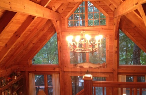 Lakemont Cabin | Beautiful Rustic Timberframe Lake House and Boat House Amid Trees