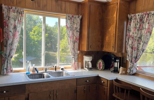 Sidney House | Beautiful sunsets at waterfront cottage on Snow Pond in the Belgrade Lakes.