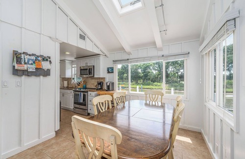 Southold House | Beautifully appointed waterfront property with heated pool and cabana
